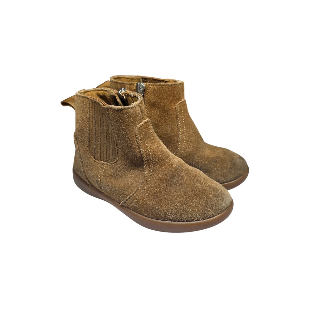 UGG Keelan Chestnut Suede Toddler Boots Size 8 1120955T Brown Zip Shoes